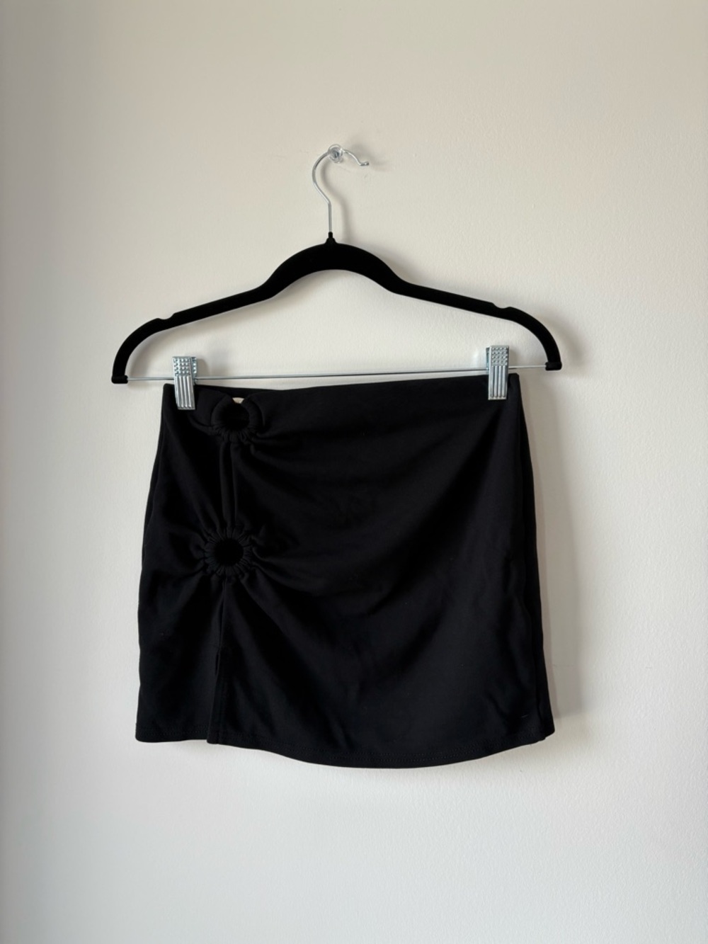 Black Mini Skirt with Ring Detail